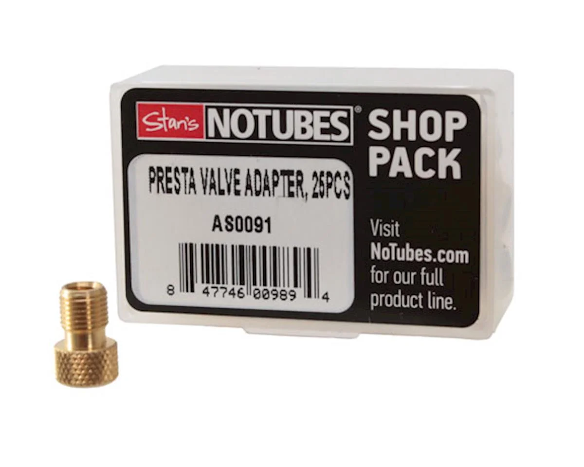 Stan's Presta Valve Adapters (Brass) (25-Pack)